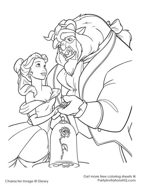 Beauty And The Beast Free Printable Coloring Pages